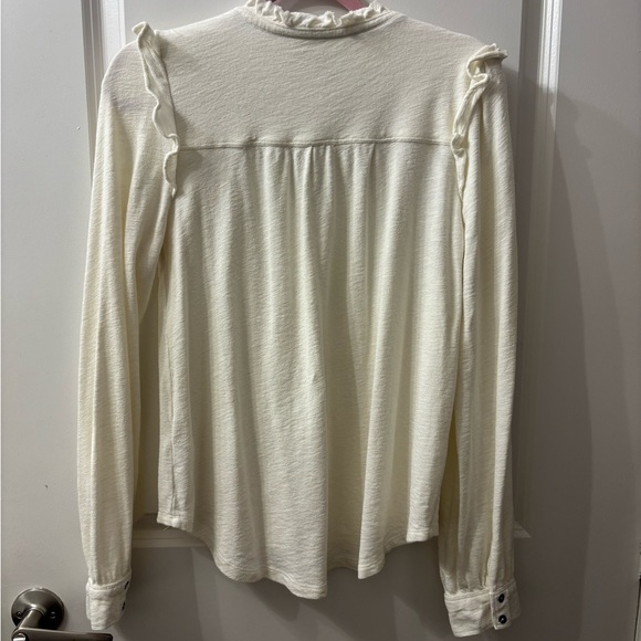 Pilcro Cream Ruffled Button-Down Top - Picture 2 of 4